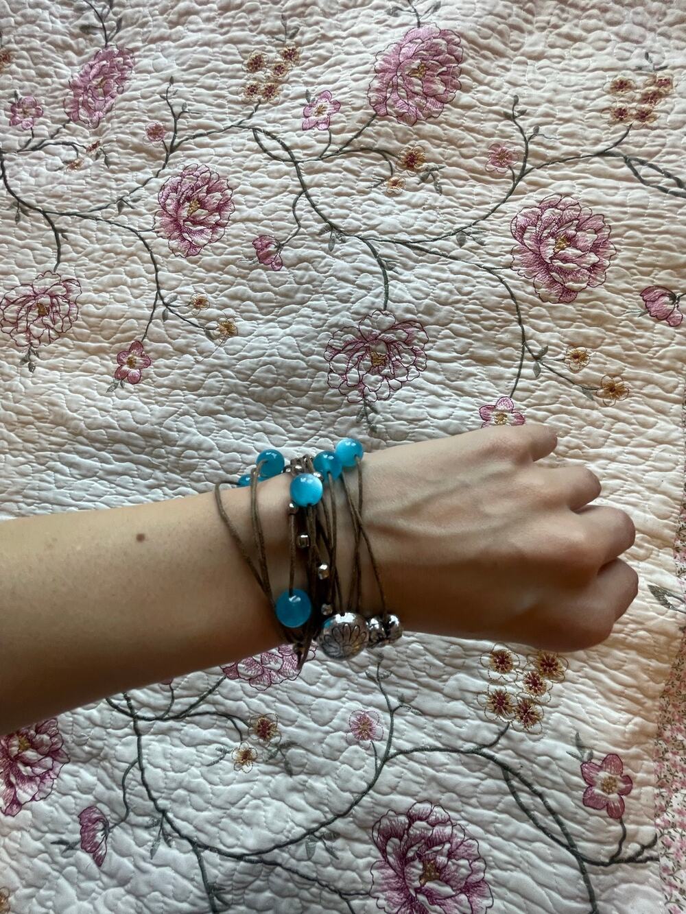 brown and turquoise bracelete